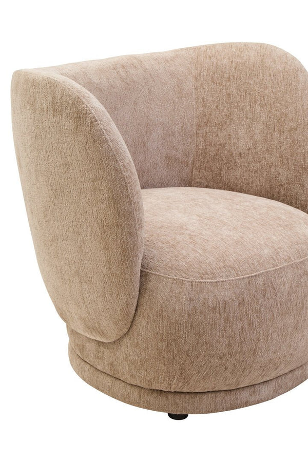 Delray Deep Stone Chenille Curved Chair - Canwell Interiors Limited - Xshowhome