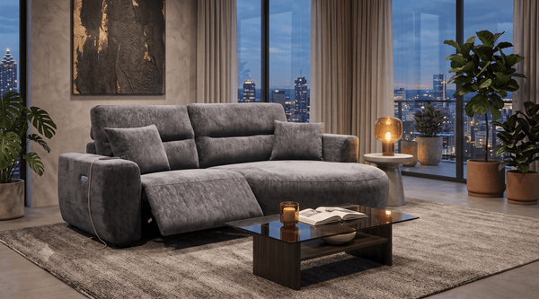Denver Sofa Black Electric Recliner Right Hand - XShowhome Limited - Xshowhome