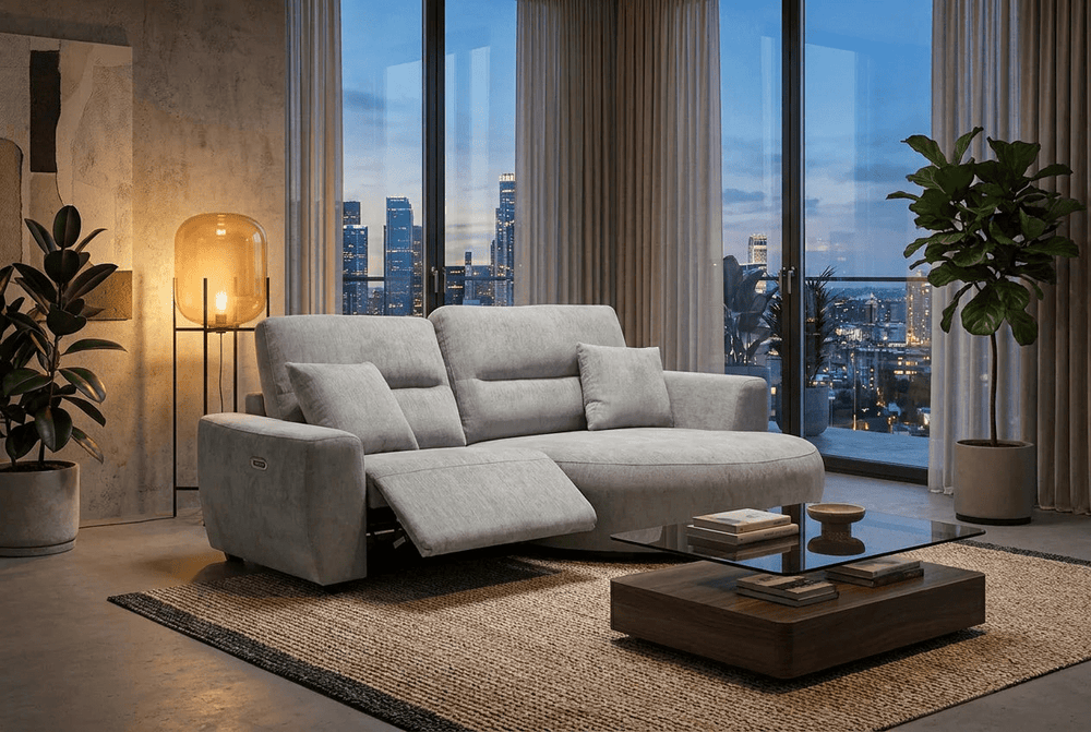 Denver Sofa Grey Electric Recliner Right Hand - XShowhome Limited - Xshowhome