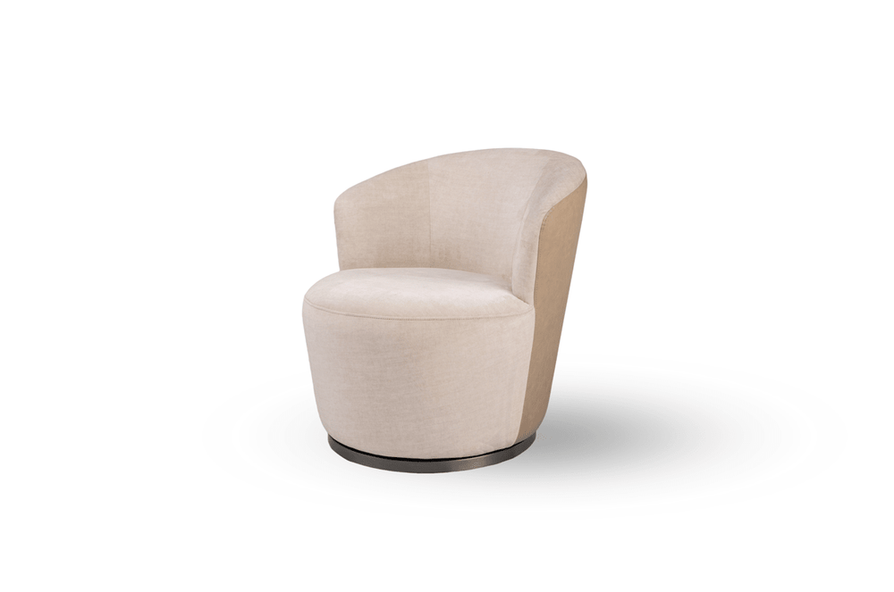 Derry Swivel Chair - Bella Velour Cream & Taupe - XShowhome Limited - Tommy Franks