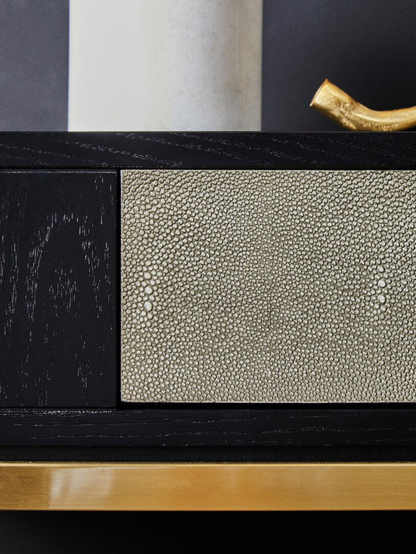 Deruta Shagreen Effect One Drawer Console Table - Canwell Interiors Limited - Xshowhome