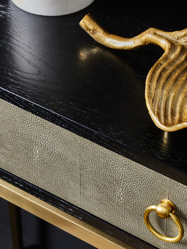 Deruta Shagreen Effect One Drawer Console Table - Canwell Interiors Limited - Xshowhome