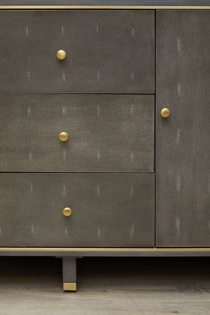 Deskey Grey Shagreen Effect Three Drawer Sideboard - Canwell Interiors Limited - Xshowhome