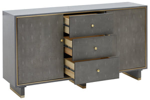Deskey Grey Shagreen Effect Three Drawer Sideboard - Canwell Interiors Limited - Xshowhome
