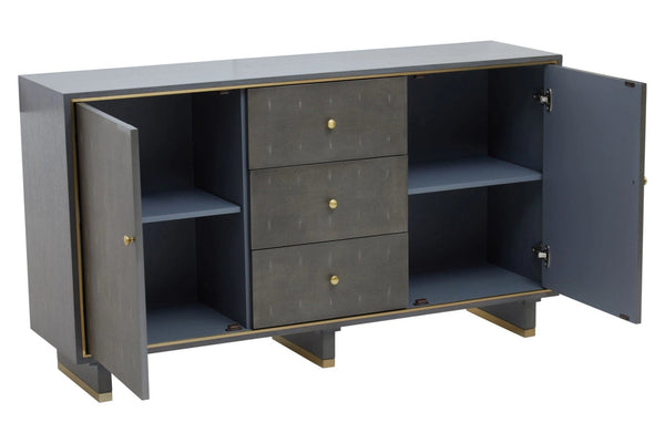 Deskey Grey Shagreen Effect Three Drawer Sideboard - XShowhome Limited - Xshowhome