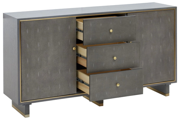 Deskey Grey Shagreen Effect Three Drawer Sideboard - XShowhome Limited - Xshowhome
