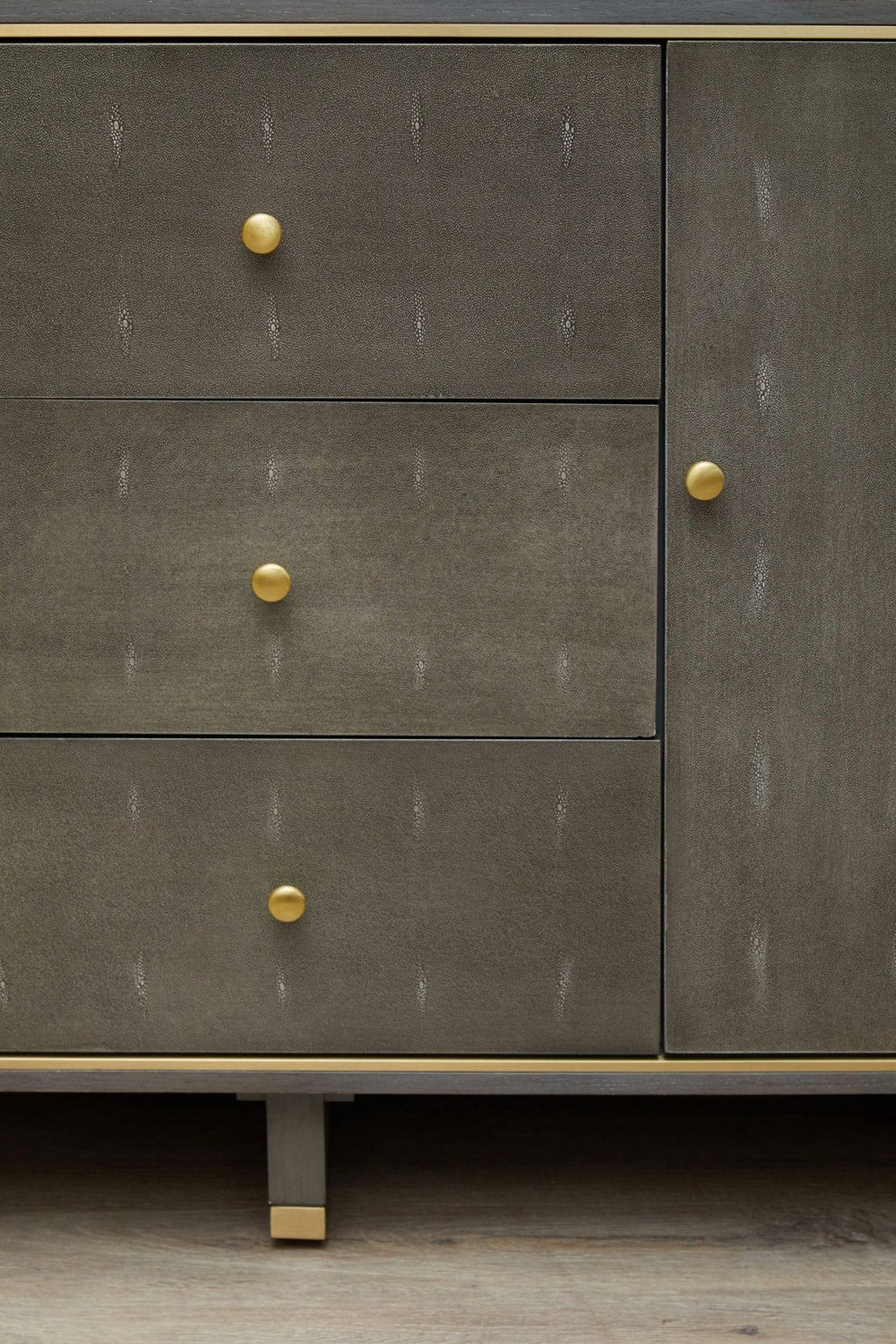 Deskey Grey Shagreen Effect Three Drawer Sideboard - XShowhome Limited - Xshowhome