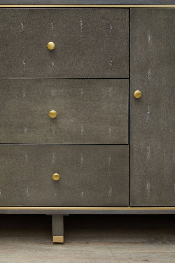 Deskey Grey Shagreen Effect Three Drawer Sideboard - XShowhome Limited - Xshowhome
