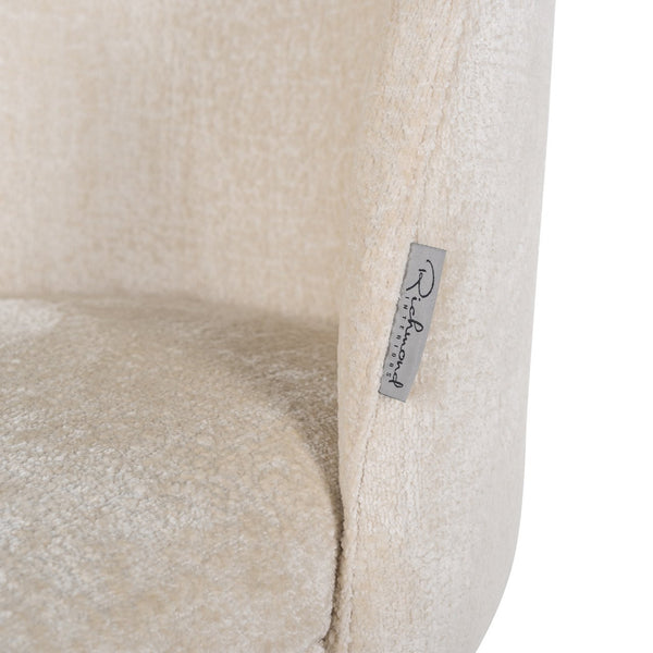 Dining chair Alicia FR white chenille fire retardant - Canwell Interiors Limited - Richmond