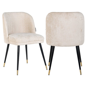 Dining chair Alicia FR white chenille fire retardant - Canwell Interiors Limited - Richmond