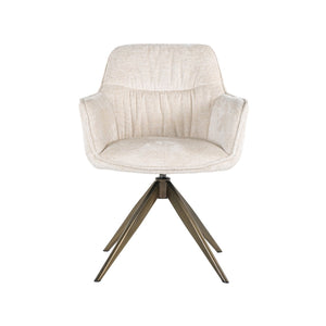 Dining chair Aline FR white chenille swivel fire retardant - Canwell Interiors Limited - Richmond