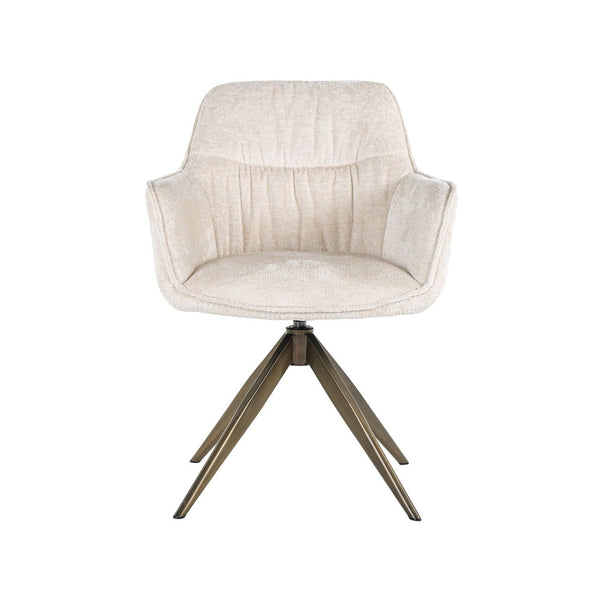 Dining chair Aline FR white chenille swivel fire retardant - Canwell Interiors Limited - Richmond