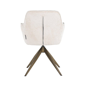 Dining chair Aline FR white chenille swivel fire retardant - Canwell Interiors Limited - Richmond