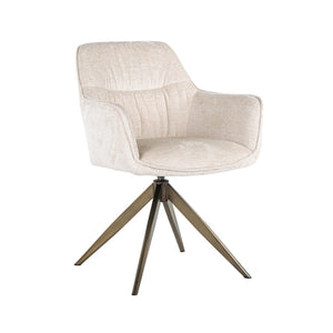 Dining chair Aline FR white chenille swivel fire retardant - Canwell Interiors Limited - Richmond