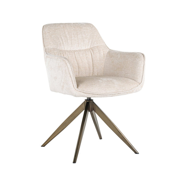 Dining chair Aline FR white chenille swivel fire retardant - Canwell Interiors Limited - Richmond