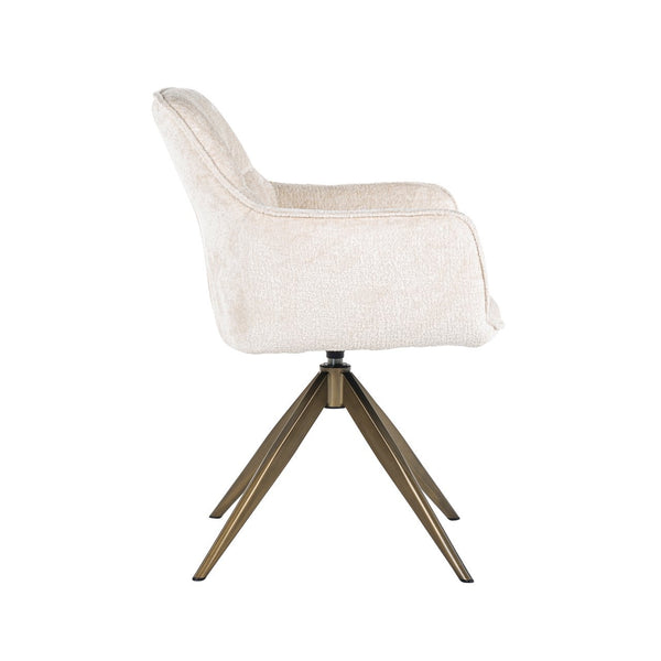 Dining chair Aline FR white chenille swivel fire retardant - Canwell Interiors Limited - Richmond