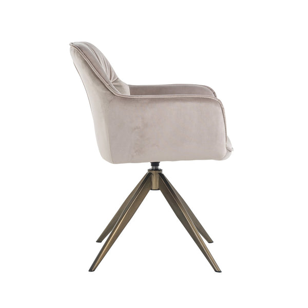 Dining chair Aline khaki velvet swivel fire retardant - Canwell Interiors Limited - Richmond