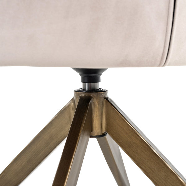 Dining chair Aline khaki velvet swivel fire retardant - Canwell Interiors Limited - Richmond