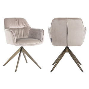 Dining chair Aline khaki velvet swivel fire retardant - Canwell Interiors Limited - Richmond