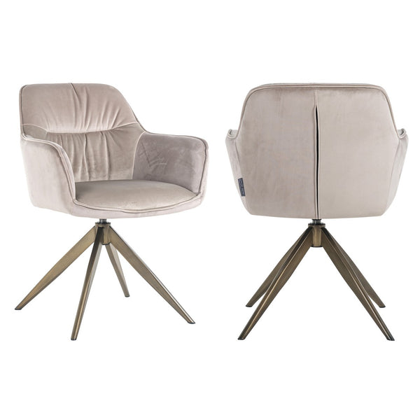 Dining chair Aline khaki velvet swivel fire retardant - Canwell Interiors Limited - Richmond