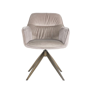 Dining chair Aline khaki velvet swivel fire retardant - Canwell Interiors Limited - Richmond