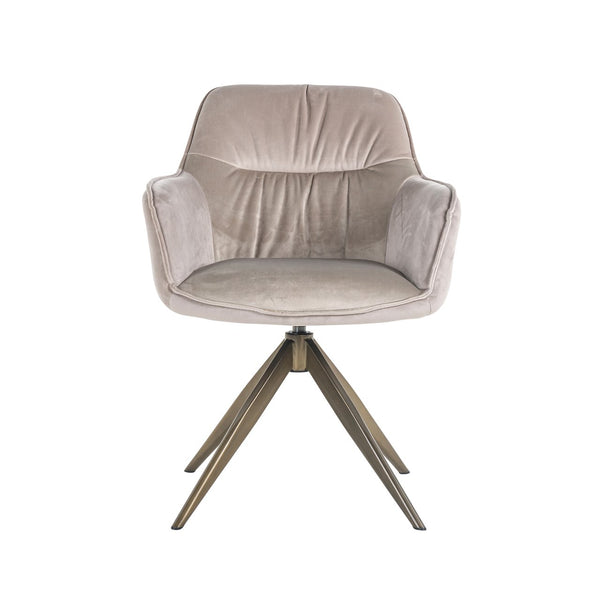 Dining chair Aline khaki velvet swivel fire retardant - Canwell Interiors Limited - Richmond