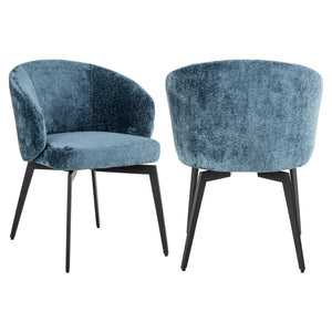 Dining chair Amphara blue chenille fire retardant - Canwell Interiors Limited - Richmond