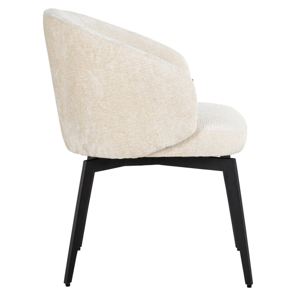 Dining chair Amphara FR white chenille fire retardant - Canwell Interiors Limited - Richmond