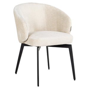 Dining chair Amphara FR white chenille fire retardant - Canwell Interiors Limited - Richmond