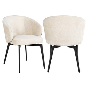 Dining chair Amphara FR white chenille fire retardant - Canwell Interiors Limited - Richmond