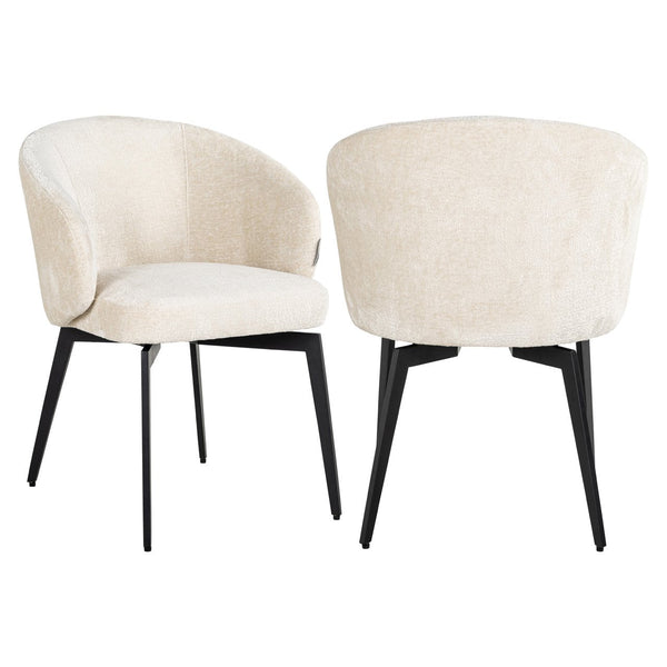 Dining chair Amphara FR white chenille fire retardant - Canwell Interiors Limited - Richmond