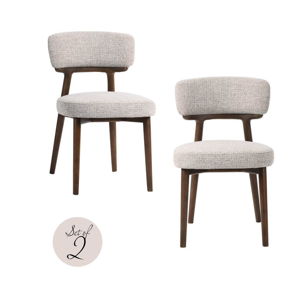 Dining chair Basker natural fancy fire retardant (Set of 2) - Canwell Interiors Limited - Richmond