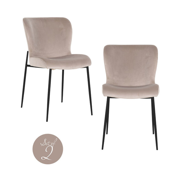 Dining chair Darby khaki velvet fire retardant (Set of 2) - Canwell Interiors Limited - Richmond
