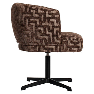 Dining chair Dinan brown labyrinth fire retardant - Canwell Interiors Limited - Richmond
