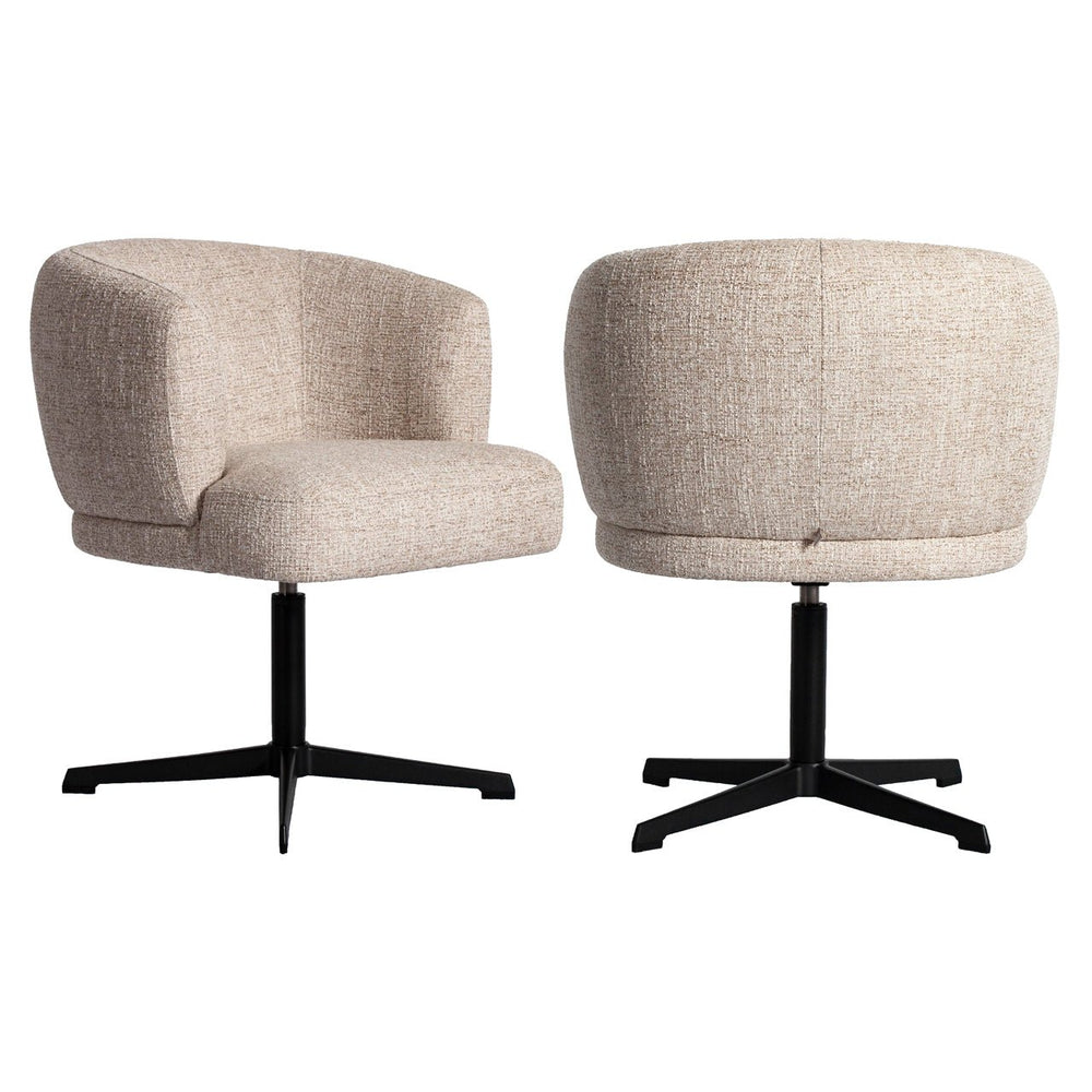 Dining chair Dinan cream tweed fire retardant - swivel - Canwell Interiors Limited - Richmond