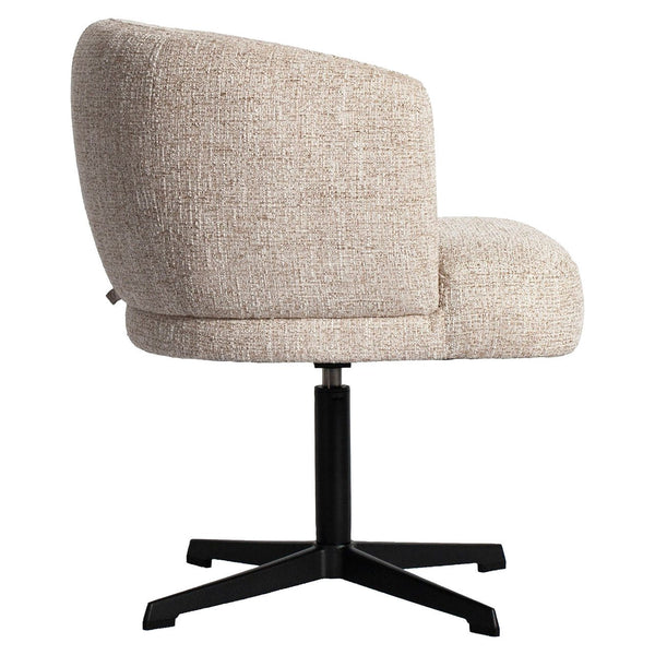 Dining chair Dinan cream tweed fire retardant - swivel - Canwell Interiors Limited - Richmond