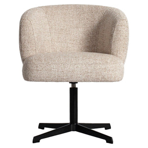 Dining chair Dinan cream tweed fire retardant - swivel - Canwell Interiors Limited - Richmond