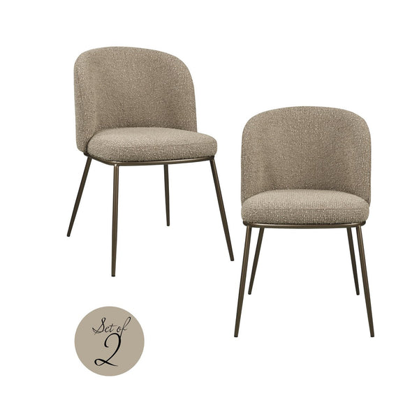 Dining chair Elvi mocca chunky fire retardant (Set of 2) - Canwell Interiors Limited - Richmond