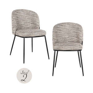 Dining chair Elvi trendy nature fire retardant (Set of 2) - Canwell Interiors Limited - Richmond