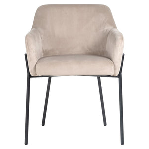 Dining chair Fay khaki velvet fire retardant - Canwell Interiors Limited - Richmond