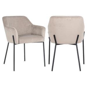Dining chair Fay khaki velvet fire retardant - Canwell Interiors Limited - Richmond