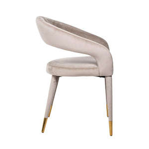 Dining chair Gia khaki velvet fire retardant - Canwell Interiors Limited - Richmond