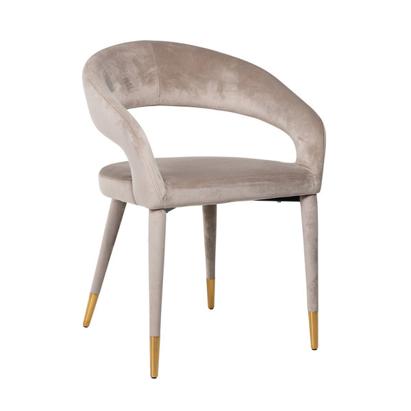 Dining chair Gia khaki velvet fire retardant - Canwell Interiors Limited - Richmond