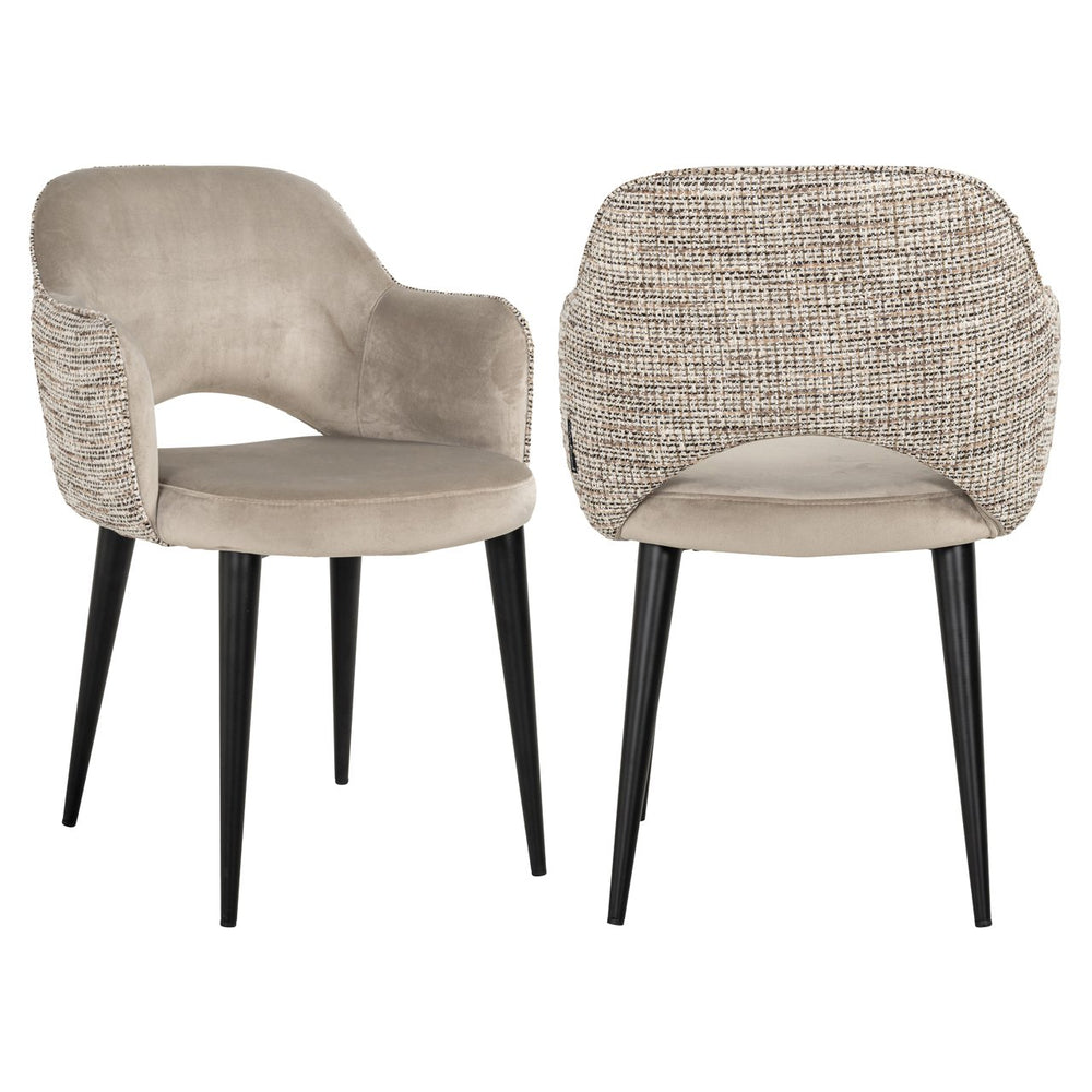 Dining chair Giovanna trendy nature / khaki velvet fire retardant - XShowhome Limited - Richmond