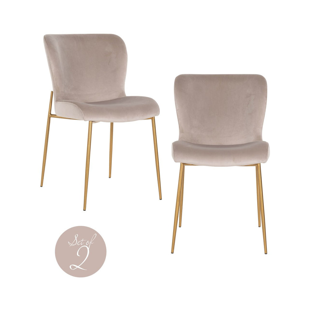 Dining chair Odessa khaki velvet fire retardant (Set of 2) - Canwell Interiors Limited - Richmond