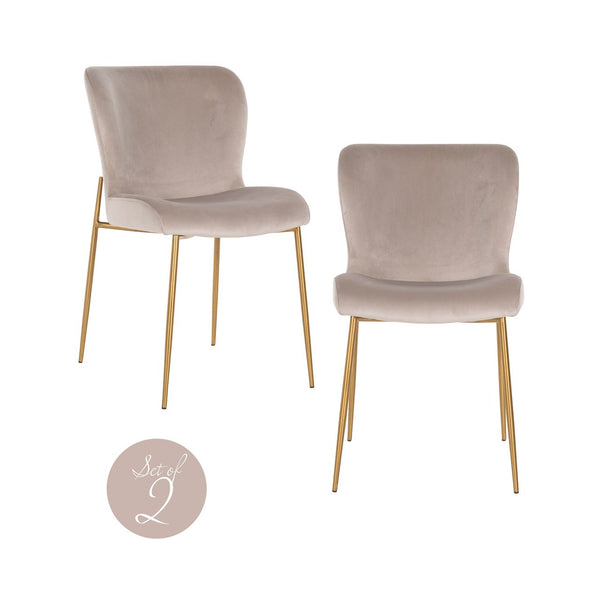 Dining chair Odessa khaki velvet fire retardant (Set of 2) - Canwell Interiors Limited - Richmond