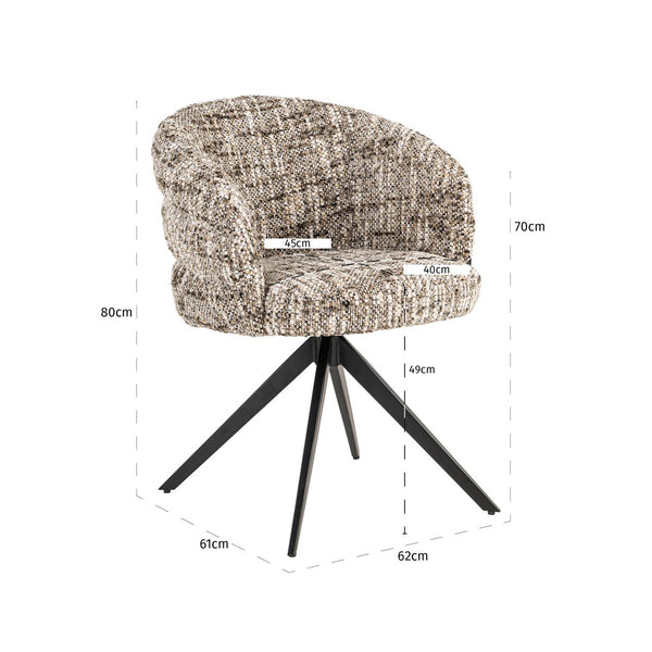 Ex-Display Serenity Swivel Dining Chair - Brown Omara