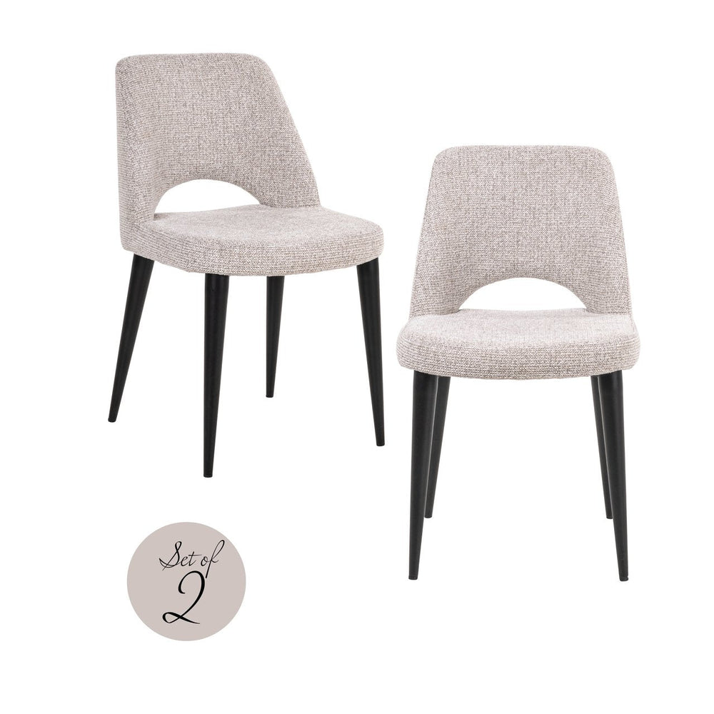 Dining chair Tabitha natural fancy fire retardant (Set of 2) - Canwell Interiors Limited - Richmond