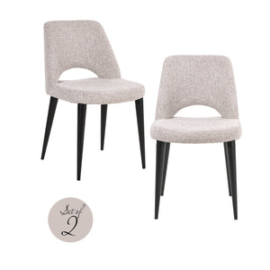Dining chair Tabitha natural fancy fire retardant (Set of 2) - Canwell Interiors Limited - Richmond