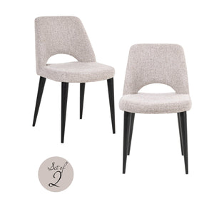 Dining chair Tabitha natural fancy fire retardant (Set of 2) - Canwell Interiors Limited - Richmond